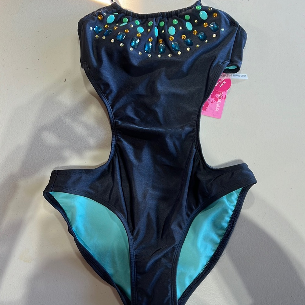 Xhiliration jeweled monokini size medium NWT